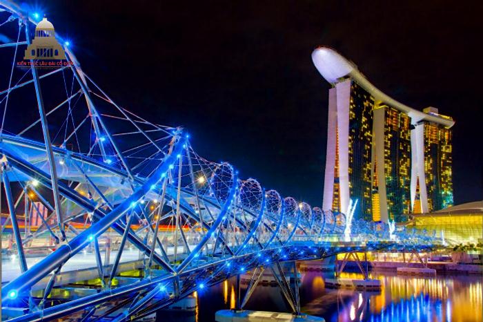 Kiến Trúc Singapore Helix Bridge – Cầu đi bộ nổi tiếng Singapore